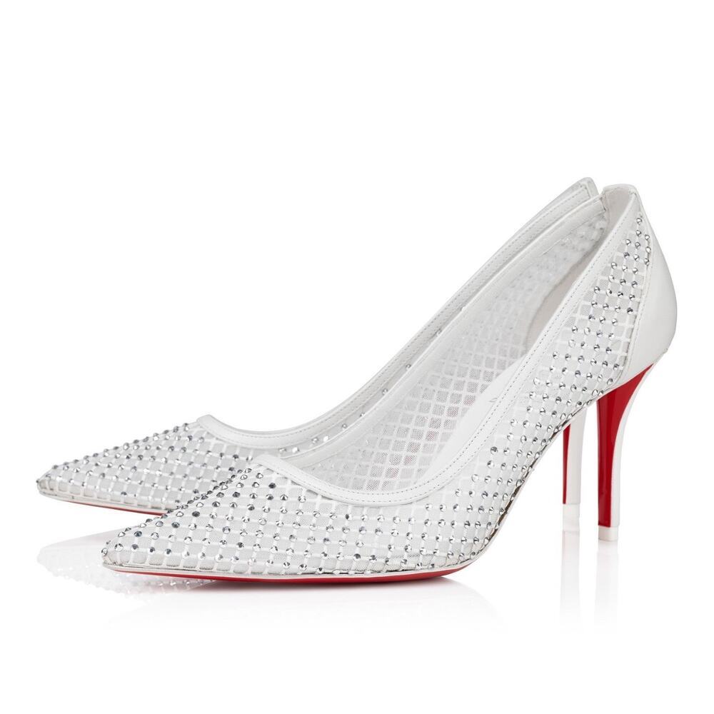 Christian Louboutin Apostropha Mesh Strass Pumps 80mm Black Crystal | New in Box
